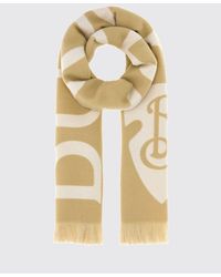 Burberry - Contrast Logo Wool Scarf With Fringed Edges - Lyst