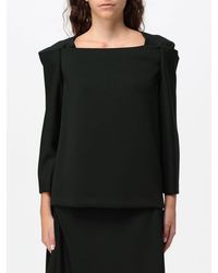 MEIMEIJ - Long-Sleeved Viscose Blouse With Ruffles And Embroidered Details - Lyst
