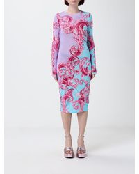 Versace Jeans Couture - Printed Jersey Midi Dress - Lyst