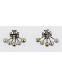 Tory Burch - Moondance Brass Earrings With Pearls And Rhinestones - Lyst