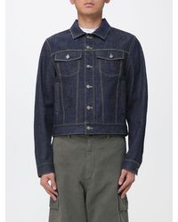 Fendi - Cotton Denim Shirt Jacket With Patch Pockets And Contrast Stitching - Lyst