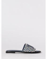 Max Mara - Dovere Printed Cotton Canvas Sliders - Lyst