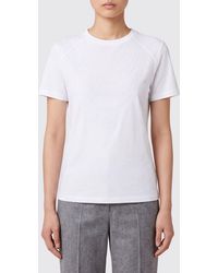 Elisabetta Franchi - Slim Fit Cotton T-Shirt With A Contrasting Graphic Print - Lyst