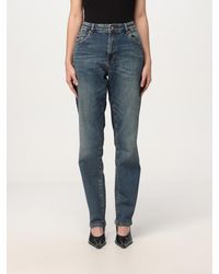 Versace Jeans Couture - Cotton Denim Jeans With Embroidered Logo - Lyst