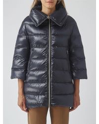 Herno - Long Quilted Nylon Puffer Coat With Funnel Neck And Zip Closure - Lyst