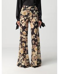 Saint Laurent - Floral-print Silk-georgette Flared Pants - Lyst