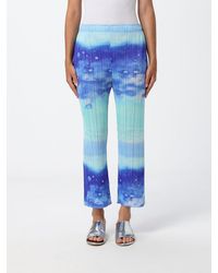Pleats Please Issey Miyake - Pleated Crêpe Cropped Flare Trousers - Lyst