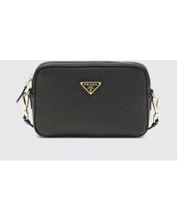 Prada - Grained Leather Triangle Shoulder Bag - Lyst
