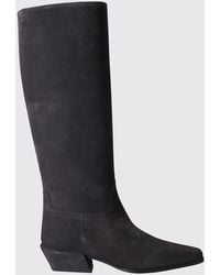 Semicouture - Suede Cowboy Boots With Low Heel - Lyst
