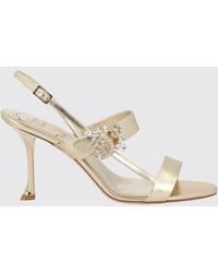 Roger Vivier - Efflorescence Laminated Nappa Slingback Sandals With Jewel Buckle - Lyst