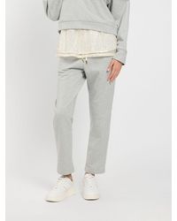 Twinset - Cotton Blend Jogging Trousers With Sequin Embroidery And Elastic Waist - Lyst