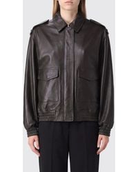 Arma - Lambskin Leather Bomber Jacket With Epaulettes And Flap Pockets - Lyst