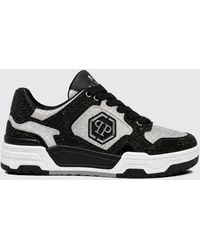 Philipp Plein - Predator V2 Leather Trainers With Crystals And Hexagon Logo - Lyst
