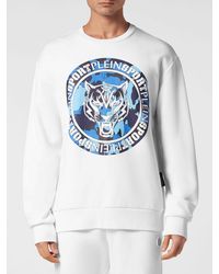 Philipp Plein - Dropped Shoulder Printed Logo Cotton Sweatshirt - Lyst