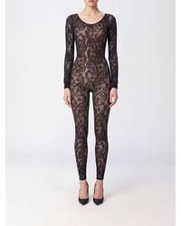 Wolford - Slim Fit Lace Jumpsuit With Long Sleeves And Round Neck - Lyst