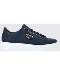 Philipp Plein - Smooth Leather Low-Top Sneakers With Applied Side Logo - Lyst