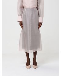 Agnona - Silk Midi Skirt - Lyst