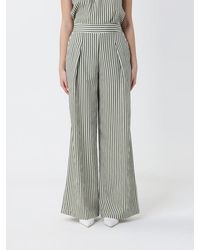 Hanita - Striped Viscose Blend Palazzo Trousers - Lyst