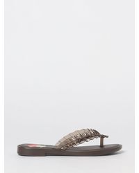 Melissa X Ganni - Ruched Pvc Thong Sandals With Low Heel - Lyst
