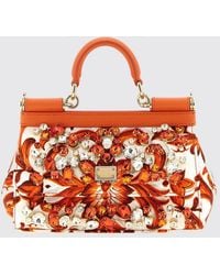 Dolce & Gabbana - Dolce &Amp Gabbana Sicily Mini Calfskin Leather Bag With Maiolica Print And Crystals - Lyst
