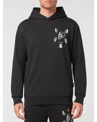 Philipp Plein - Cotton Hoodie With Skull Print - Lyst