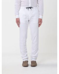 Mason's - Linen And Cotton Blend Drawstring Trousers - Lyst