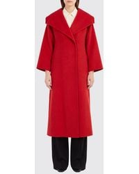 Liviana Conti - Long Wool, Silk And Cashmere Coat With Shawl Collar - Lyst