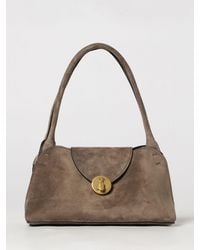 Versace - Vivian Small Suede Shoulder Bag With Turn-Lock Closure - Lyst