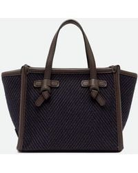 Gianni Chiarini - Miss Marcella Mini Chevron Cotton Bag With Shoulder Strap - Lyst