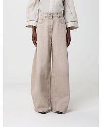 Brunello Cucinelli - Cotton Denim Palazzo Jeans - Lyst