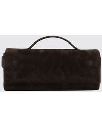 Brunello Cucinelli - Suede Calfskin Clutch With Monili Embellishment - Lyst