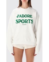 Sporty & Rich - Sporty &Amp Rich Contrast Logo Cotton Crewneck Sweatshirt - Lyst