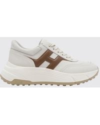 Hogan - Hi-Fi Leather Trainers With Contrast H Logo And Chunky Sole - Lyst