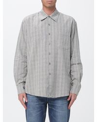 Our Legacy - Linen And Cotton Blend Shirt With French Collar And Patch Pocket - Lyst