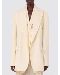 Sportmax - Cropped Viscose Blazer With Peak Lapels And Padded Shoulders - Lyst