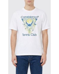 CASABLANCA - Printed Organic Cotton T-Shirt - Lyst
