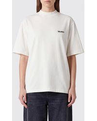 The Attico - Cotton Crewneck T-Shirt With Dropped Shoulders And Tone-On-Tone Logo - Lyst