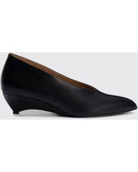 Jil Sander - Arc Calf Leather Pumps With Low Sculptural Heel - Lyst
