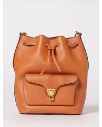 Coccinelle - Beat Generation Hammered Leather Bucket Bag - Lyst