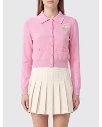 Self-Portrait - Slim Fit Floral-Detail 100% Wool Cardigan With Patch Pockets - Lyst