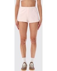 Sporty & Rich - Sporty &Amp Rich Cotton Culotte Shorts With Elasticated Waist And Logo - Lyst