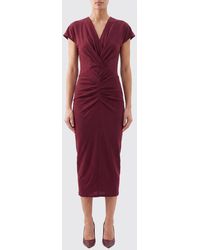 Isabel Marant - Draped V-Neck Viscose Midi Sheath Dress - Lyst