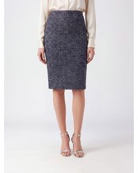 N°21 - High-Waisted Chevron Wool-Blend Midi Pencil Skirt - Lyst