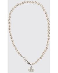 Vivienne Westwood - Orb Logo Charm Necklace With Pearls And Crystals - Lyst