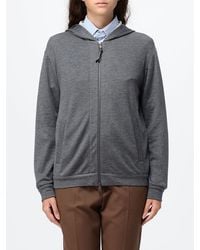 Brunello Cucinelli - Sudadera Con Capucha Y Cremallera En Mezcla De Algodón Y Seda - Lyst