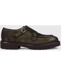 Doucal's - Suede Calfskin Double Monk Strap Shoes - Lyst