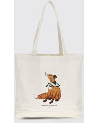 Maison Kitsuné - Maison Kitsun&Eacute Printed Cotton Tote Bag - Lyst