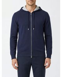 Eleventy - Slim Fit 100% Cashmere Zip-Up Hoodie - Lyst