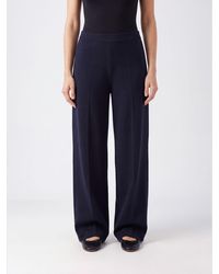 Mrz - Pure Virgin Wool Knit Palazzo Trousers With High Elastic Waist - Lyst