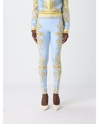 Versace - Stretch Fabric Leggings With Baroque Print - Lyst